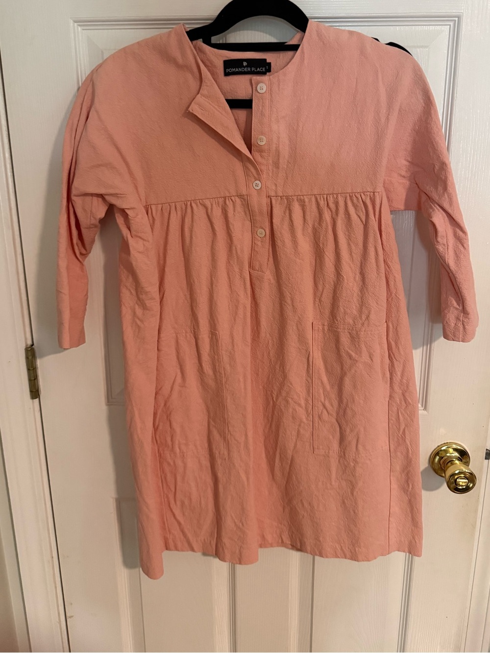 Pomander Place Powder Pink Button‑Front Dress – Size S